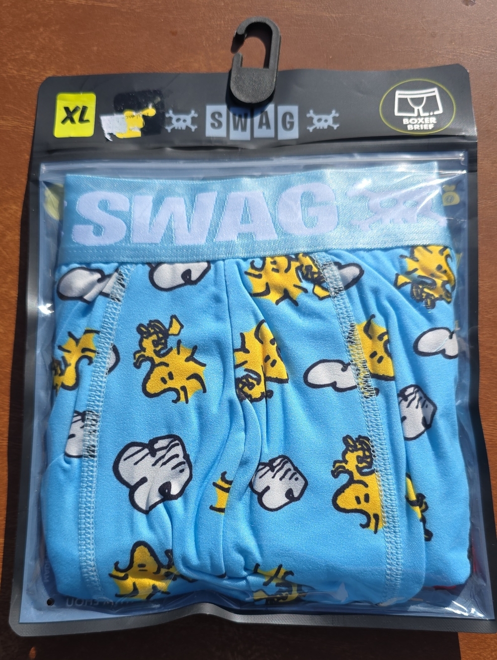 Mens Peanuts Blue Cartoon Print Boxer Briefs